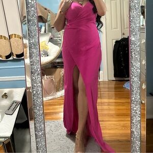 Long fuchsia maxi dress